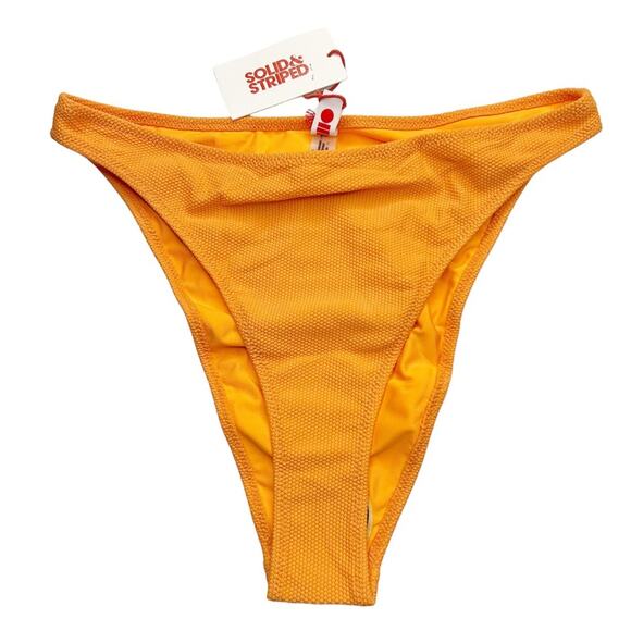 SOLID & STRIPED Jayden High Leg Bikini Bottom in Papaya - Picture 2 of 6
